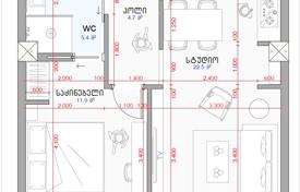 2 dormitorio piso 58 m² en Vake-Saburtalo, Georgia. $110 000