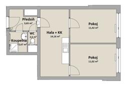 2 dormitorio piso 43 m² en Prague 4, República Checa. Price on request